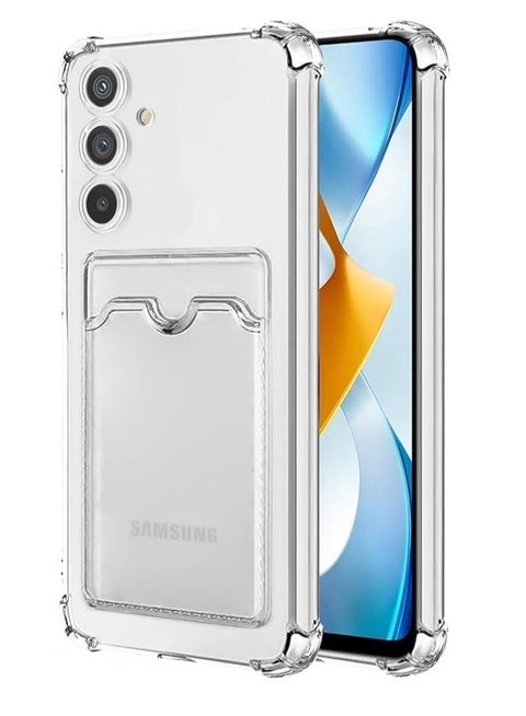 Compatible with Samsung Galaxy A25 5G Case Cover Premium Slim Soft Shockproof Wallet Case with Card Holder and Camera Protection for Samsung A25 5G by Grabist Clear (Samsung Galaxy A25 5G)