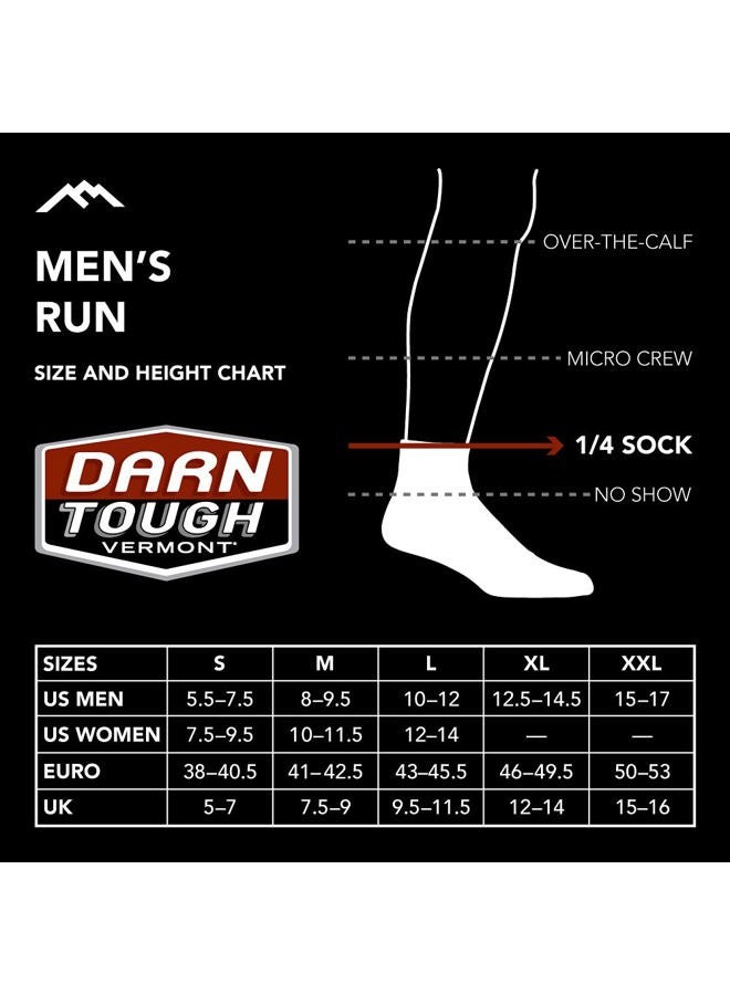 Darn Tough Tough Vermont - 1055 - Run Coolmax 1/4 Ultra-Lightweight with Cushion Men's Sock - White, Medium - Image 4