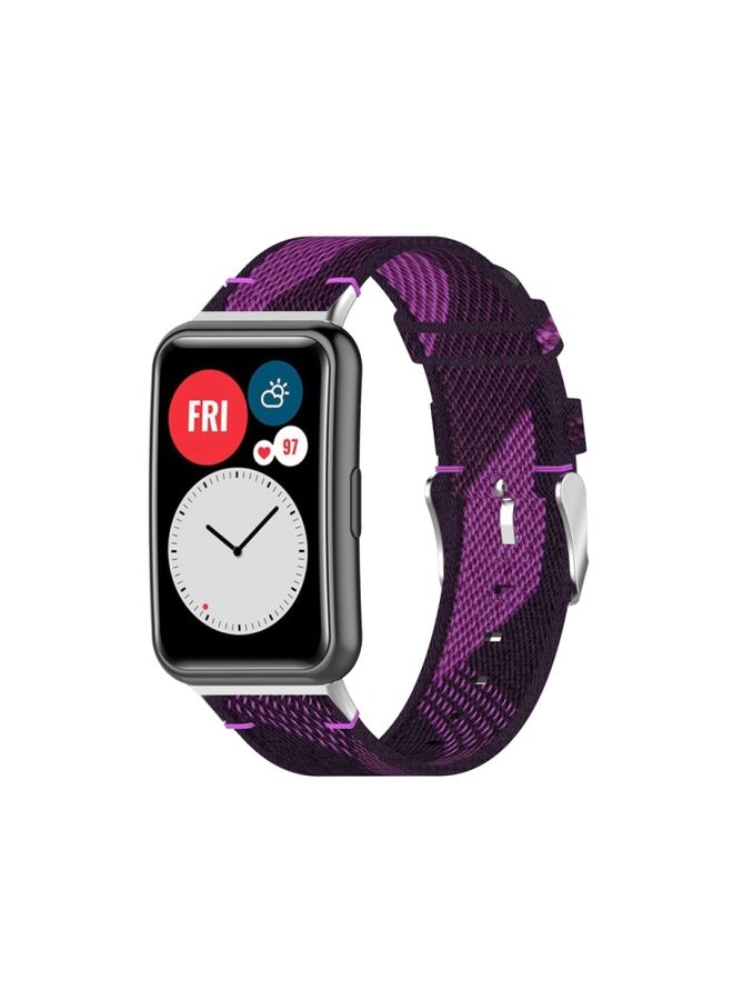 Replacement Strap For Huawei Watch Fit Special Edition Nylon Braided Watch Band Purple