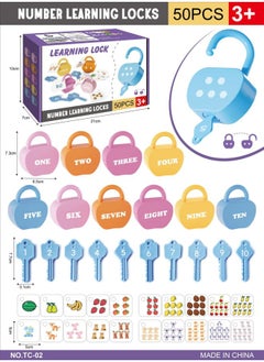 Generic Early Education Matching Numbers And Letters Unlock Game Key Fine Movements Children's Training Baby Educational Toys-Color:For Apple Locks 10 Pieces-color Box  - Image 1
