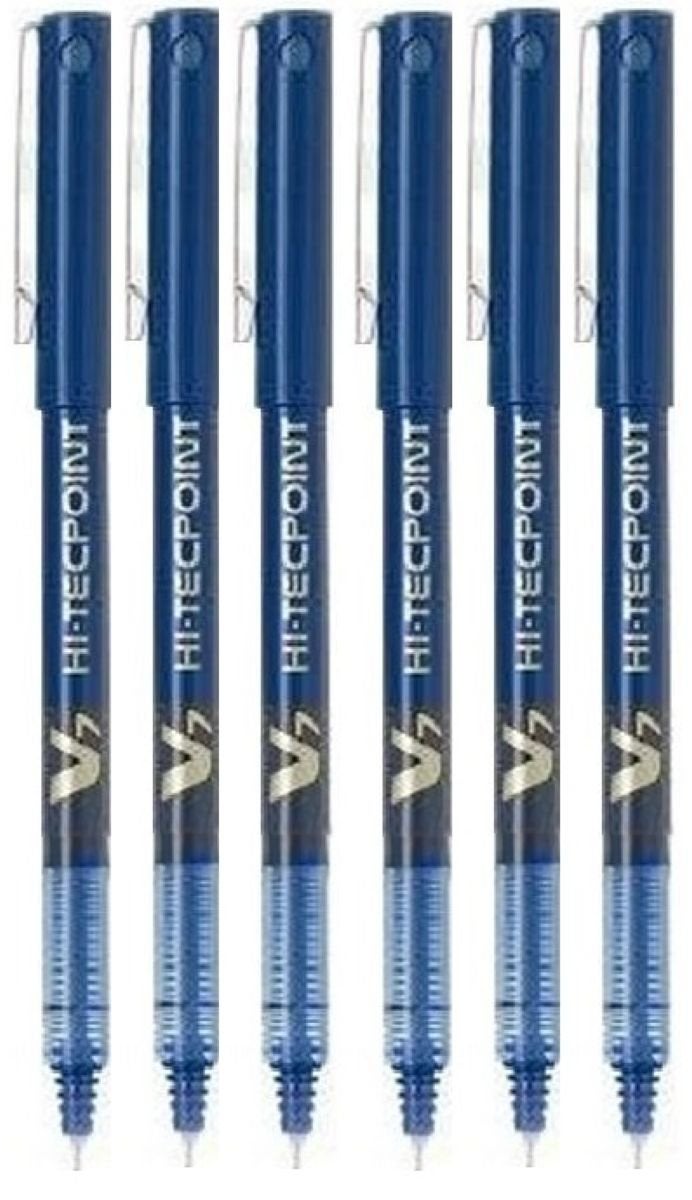 Pilot BX-V7 Hi-Tecpoint Rollerball Pen – 0.7 mm Tip, Blue Ink, Pack of 6