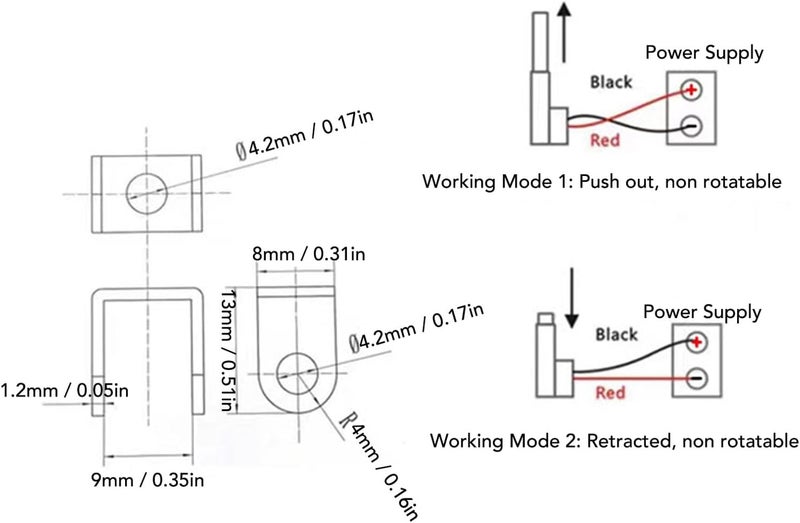 Mini Linear Actuator, 24V, 20N, 100mm, Speed 30mm/s, Aluminum ABS, with Mounting Brackets, Small Compact Push Pull Rod - Image 4