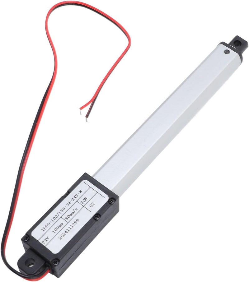 Mini Linear Actuator, 24V, 20N, 100mm, Speed 30mm/s, Aluminum ABS, with Mounting Brackets, Small Compact Push Pull Rod - Image 1