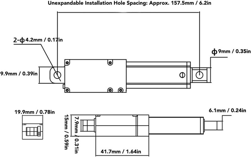 Mini Linear Actuator, 24V, 20N, 100mm, Speed 30mm/s, Aluminum ABS, with Mounting Brackets, Small Compact Push Pull Rod - Image 5
