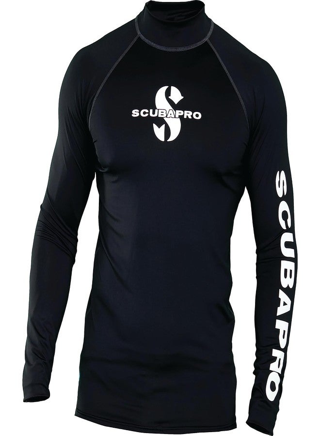 Scubapro (X-Large, Black) - ScubaPro Men's UPF 50 Long Sleeve Rash Guard - Image 1