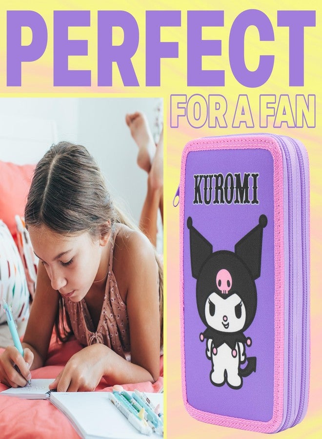 Hello Kitty حافظة أقلام هالو كيتي سانريو للأطفال مع أقلام ملونة وأقلام ماركر كيوي كيرومي هدايا مكتبية للأطفال (متعددة كيرومي) - Image 2