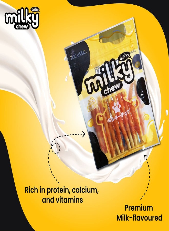 Dogaholic Milky Chew Stick Style Dog Treats | Premium Cheese and Chicken Flavored Snack | Strengthens Teeth and Bones | Highly Digestible, Nutritious Treats for Dogs of All Ages and Breeds | Pack of 3 - Image 5
