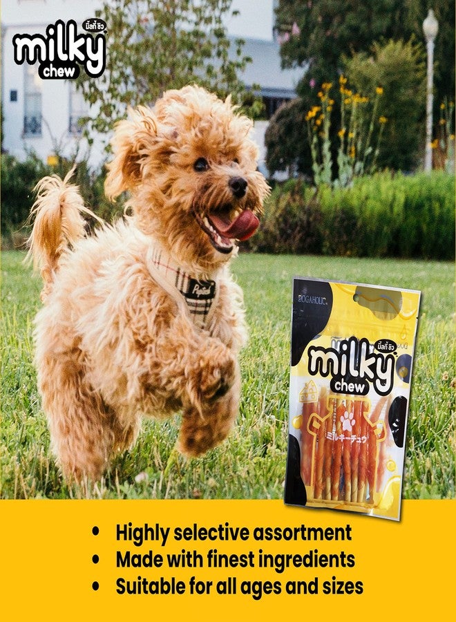 Dogaholic Milky Chew Stick Style Dog Treats | Premium Cheese and Chicken Flavored Snack | Strengthens Teeth and Bones | Highly Digestible, Nutritious Treats for Dogs of All Ages and Breeds | Pack of 3 - Image 3