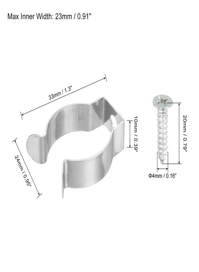 MECCANIXITY T8 Clips Bracket Hanger Fluorescent Tube Light Fixture Holder U Shape Clamps with Screws for LED Bulbs Ceiling Lamp, Stainless Steel Pack of 10 - Image 3