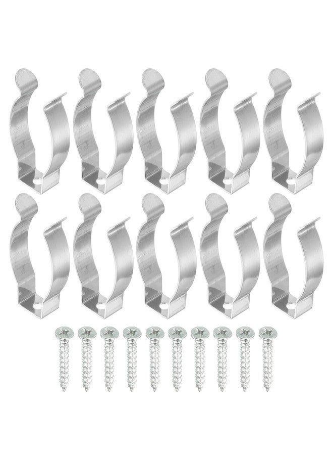 MECCANIXITY T8 Clips Bracket Hanger Fluorescent Tube Light Fixture Holder U Shape Clamps with Screws for LED Bulbs Ceiling Lamp, Stainless Steel Pack of 10 - Image 2