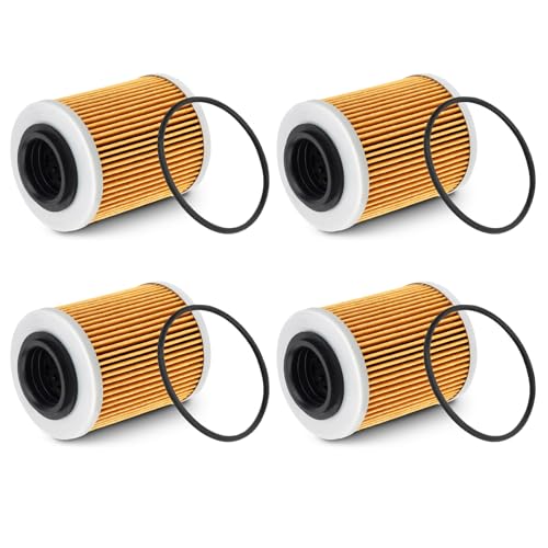 FHSJXR 4 Pack 0800-011300 Oil Filter for CFMOTO Cforce Zforce Uforce 400 500 600 800 900 950 1000 Trail EPS UTV ATV Replace 0800-011300-00030,0800-011300-0004 Oil Filter with O-rings - Image 1