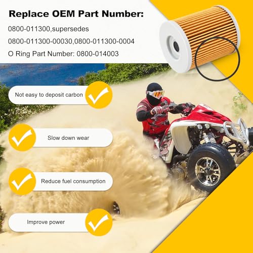 FHSJXR 4 Pack 0800-011300 Oil Filter for CFMOTO Cforce Zforce Uforce 400 500 600 800 900 950 1000 Trail EPS UTV ATV Replace 0800-011300-00030,0800-011300-0004 Oil Filter with O-rings - Image 3