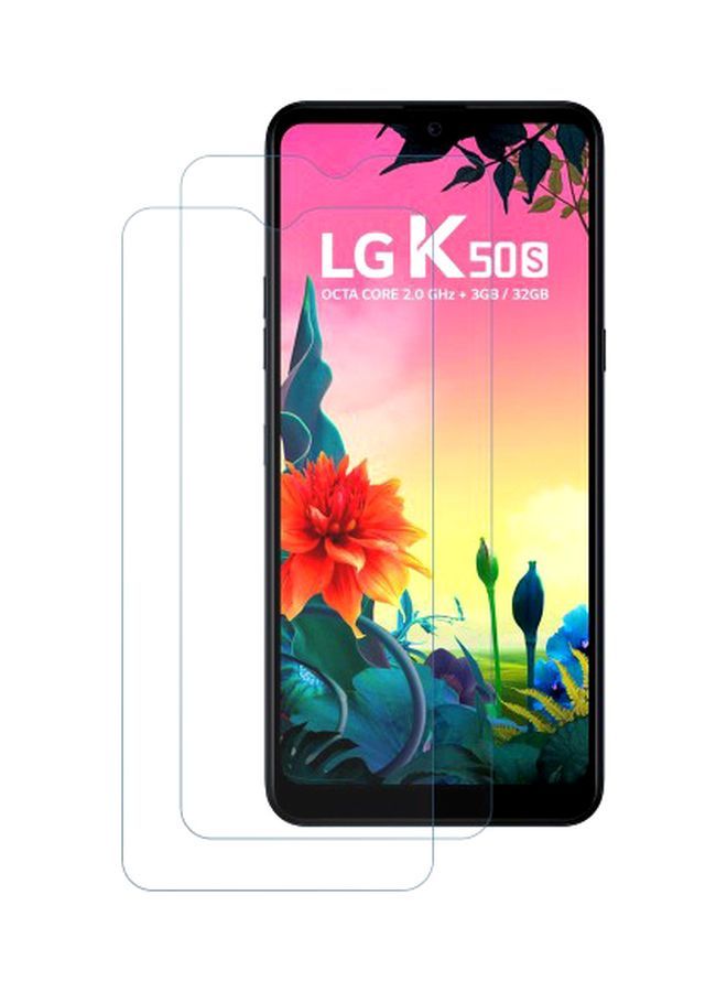 NIBEMINENT Pack Of 2 Max Shield Tempered Glass Screen Protector For LG K50S Clear - Image 1