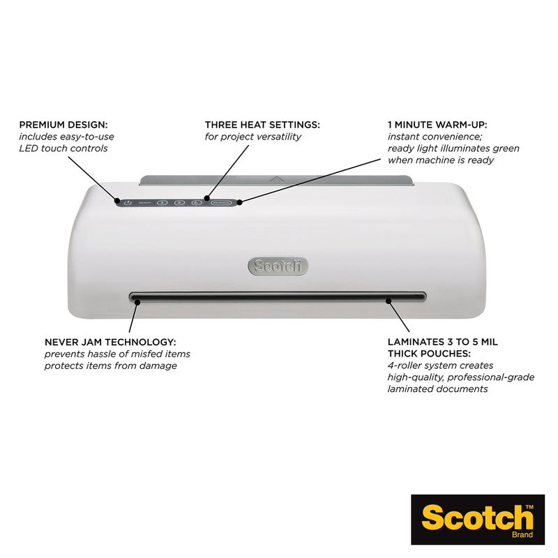 Scotch Brand PRO Thermal Laminator, 12.3-Inch, 1-Minute Warm-up, Fast Lamination, Never Jam Technology, 4-Roller Machine (TL1306) - Image 2