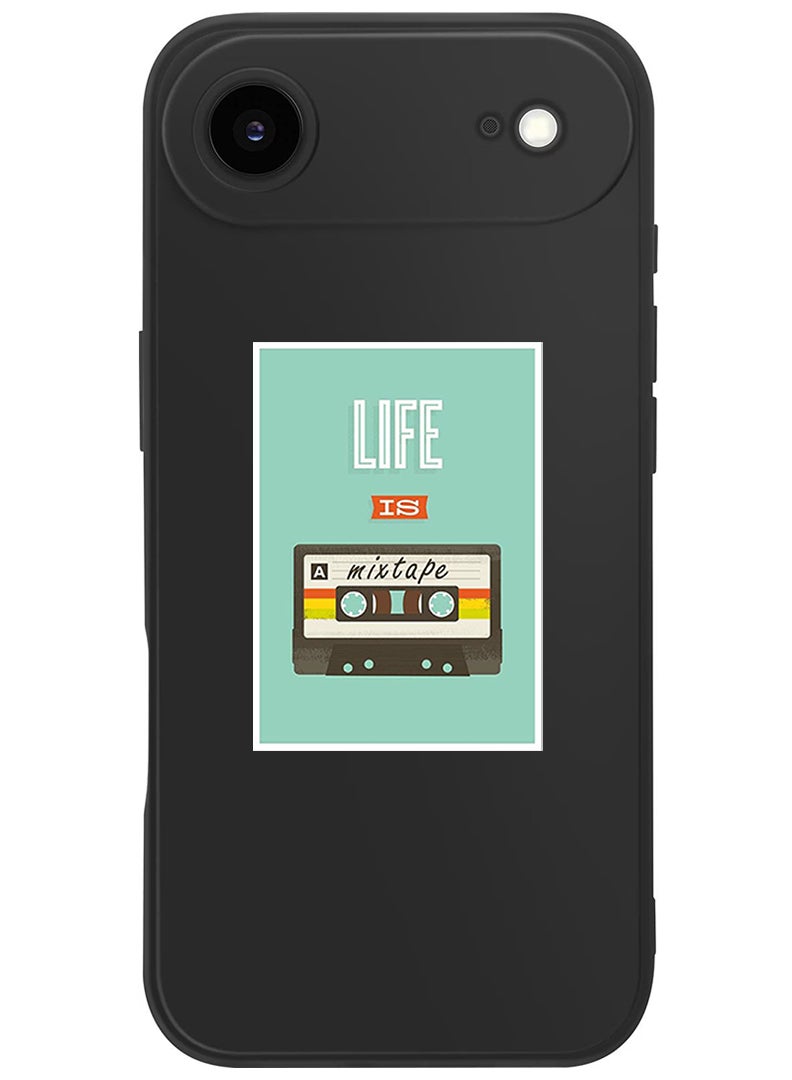 Theodor Protective Slim Fit Case Liquid Silicone Cover with Full Body Protection Anti-Scratch Shockproof Case For Apple iPhone 17 Air (Black) Life is a Mixtape - Image 1