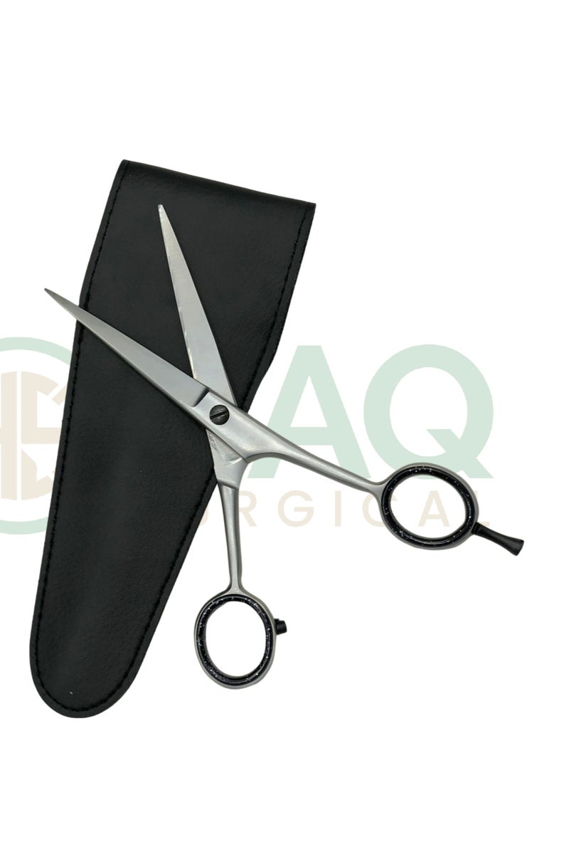 Generic 6" Professional Hair Cutting Barber Salon Scissors with Leather Pouch- Stainless Steel Sharp Blades Hairdressing Scissor/Shear for Women,Men & Adults  - Image 4