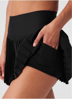 alo Pleated skirt Yoga high waist anti-slip tennis skirt pocket double non-slip solid color golf skirt