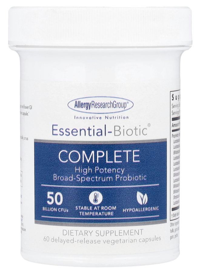 Allergy Research Group - Essential-Biotic® Complete 50 Billion CFUs 60 Delayed-Release Vegetarian Capsules - Image 1