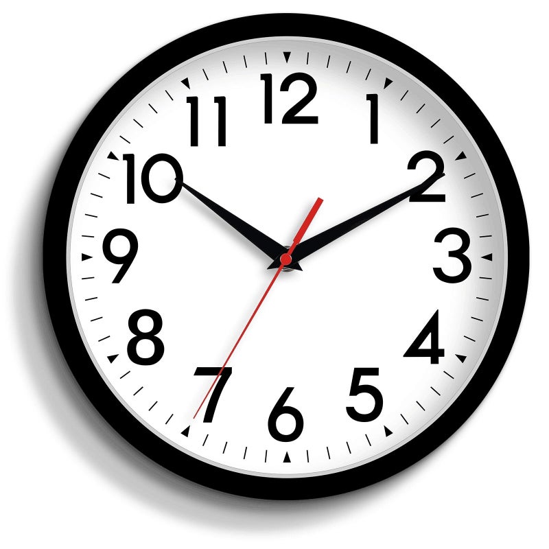 DAXSMY 14 Inch Wall Clock Large Battery Operated Big Silent Non Ticking Analog Clock Decorative for Living Room Office Kitchen Outdoor Classroom Bedroom Bathroom SchoolBlack