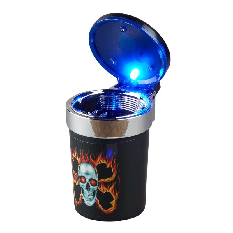 Kookee Plastic Car Ashtray with Lid & LED Light – Self-Extinguishing Cigarette Butt Holder for Indoor & Outdoor Use – Portable Smokeless Ash Tray for Home, Office, Tabletop & Vehicle,(9788) - Image 1