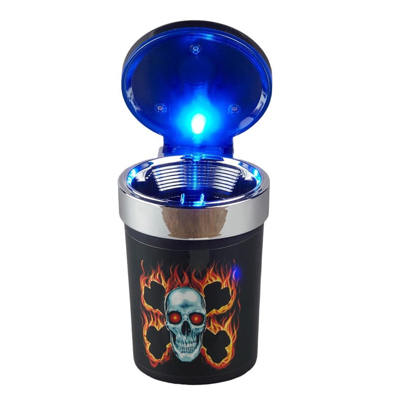 Kookee Plastic Car Ashtray with Lid & LED Light – Self-Extinguishing Cigarette Butt Holder for Indoor & Outdoor Use – Portable Smokeless Ash Tray for Home, Office, Tabletop & Vehicle,(9788) - Image 3