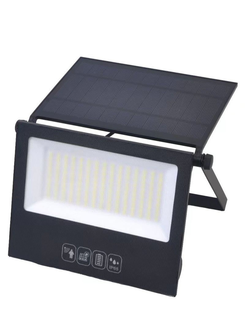 100W Solar Flood Light with Wall Mount Bracket, Dusk to Dawn, Waterproof, Aluminum Body, 6500K Cool White, 1200 Lumens, 6000mAh Battery, Ideal for Gardens, Garages, Walkways, Black - Image 3