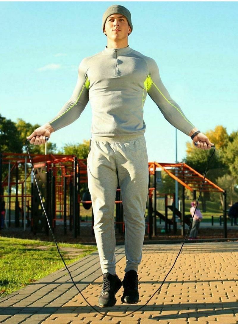 إيه جي دي حبل قفز قابل للتعديل مع مقبض مريح أحمر/أسود - Image 4