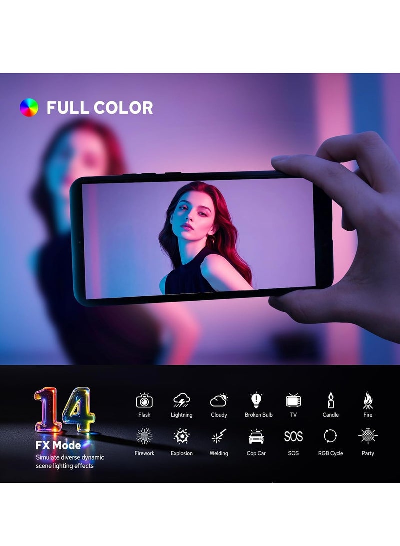 Godox MA5R Magnetic Charging Selfie Light for Phones, Full Color Fill Light with 14 Fx Modes,CRI95+ RGB Video Light,CCT 1800K-10000K,Support APP/NFC, for TikTok/Vlog,/Zoom Calls,/Makeup(White) - Image 3