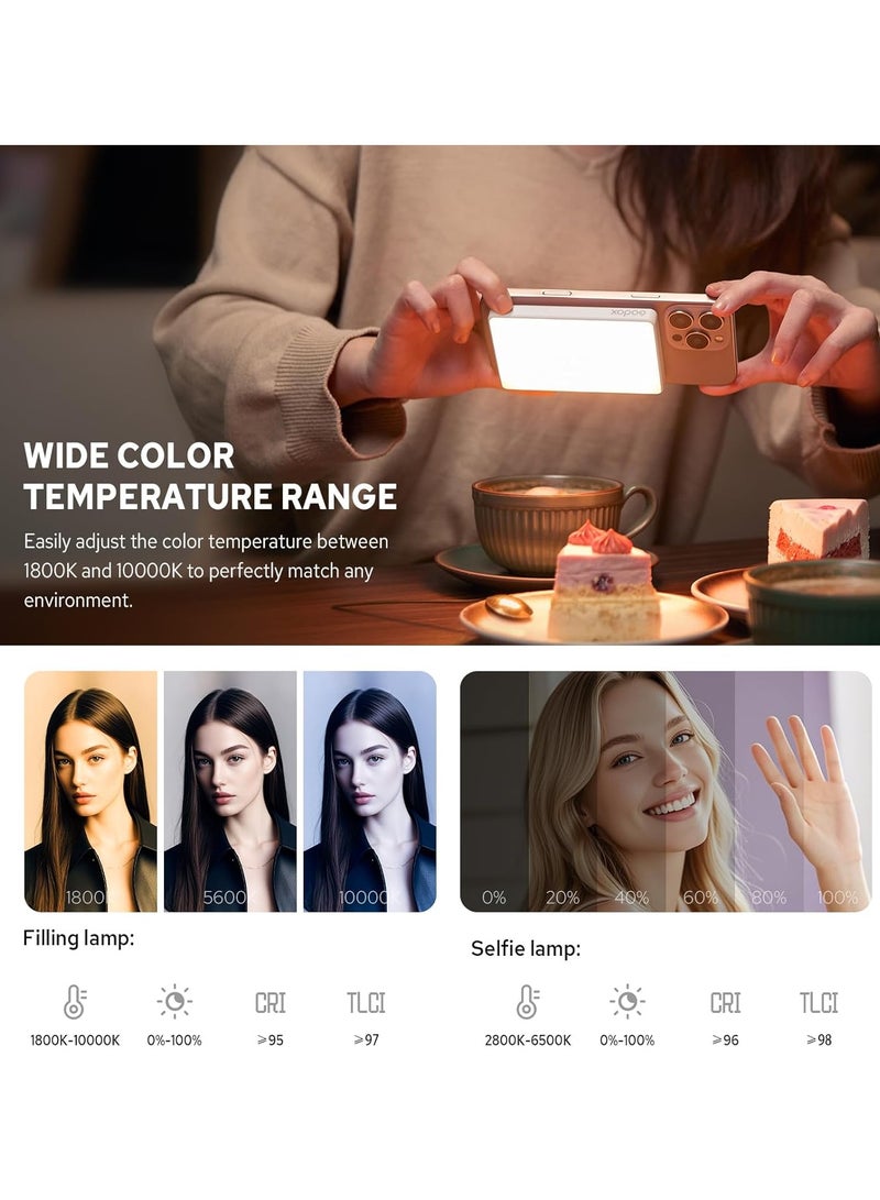Godox MA5R Magnetic Charging Selfie Light for Phones, Full Color Fill Light with 14 Fx Modes,CRI95+ RGB Video Light,CCT 1800K-10000K,Support APP/NFC, for TikTok/Vlog,/Zoom Calls,/Makeup(White) - Image 5