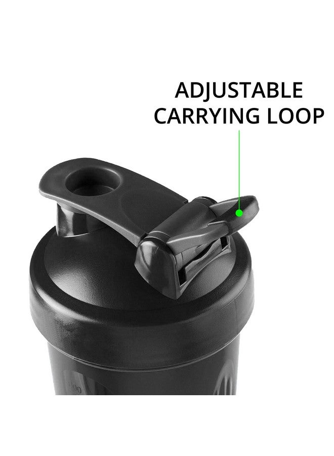 Spike Protein Shaker Bottle for Whey Protein Mix, Cycling, Gym Water Bottle with Stainless Steel Ball 700ml (Black) - Image 5