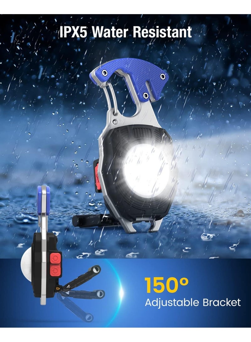 Keychain Work Light, 7 Modes Mini Rechargeable Flashlight, IPX5, 800 Lumens Keychain COB Flashlight, Multifunctional Portable Lantern with Whistle Blade and Magnetic Base for Camping Emergency Lighting - Image 5