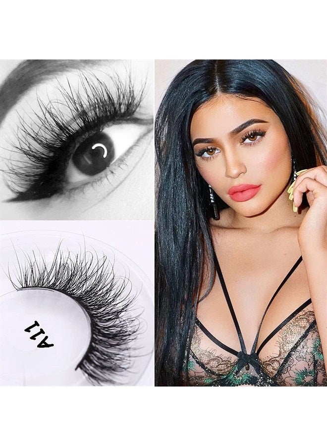 Veleasha Lashes 100% Real Mink 3D luxurious False Eyelashes Hand-made Natural Long Cross False Lashes for Makeup 1 Pair Pack (No.A11) - Image 1