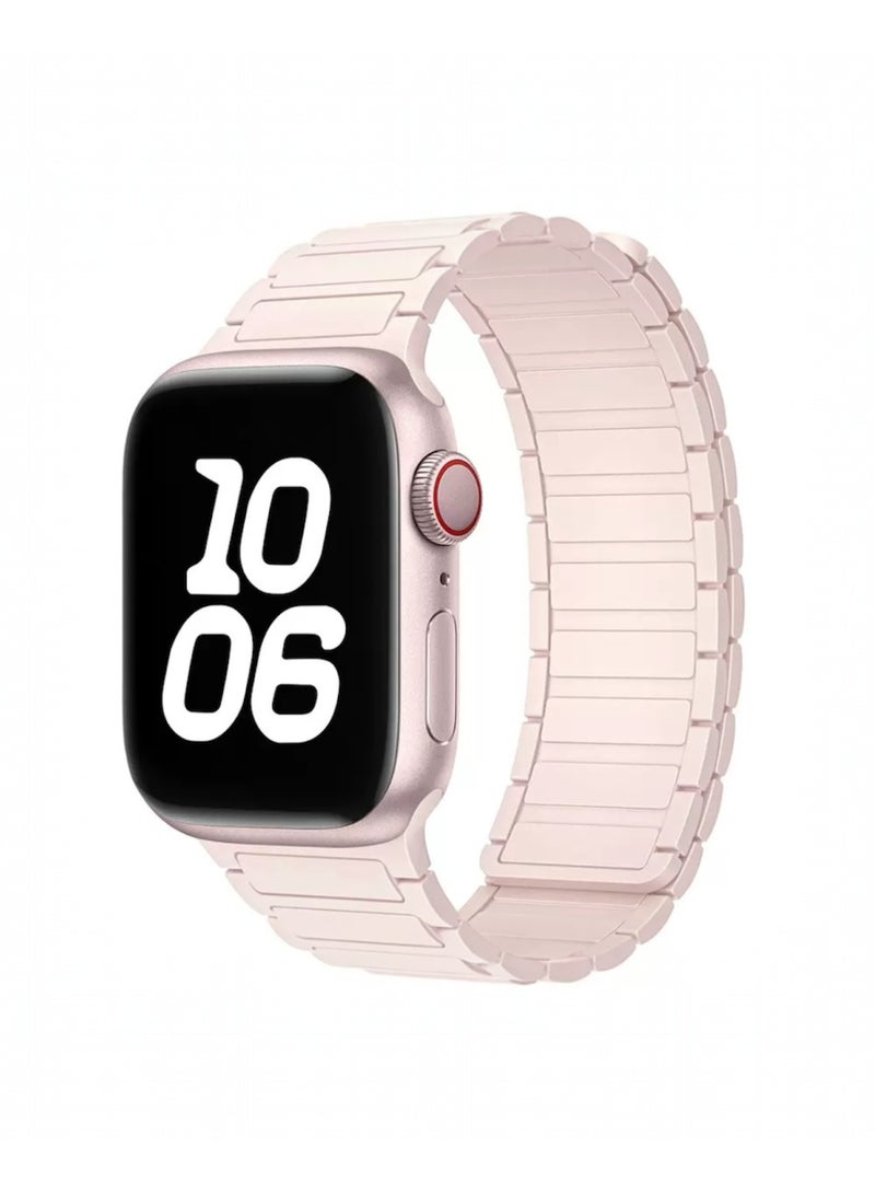 حزام سيليكون مغناطيسي متوافق مع Apple Watch مقاس 42/44/45/46/49 مم، حزام رياضي ناعم بديل بإغلاق مغناطيسي آمن لسلسلة 1–10 و SE و Ultra - Image 1