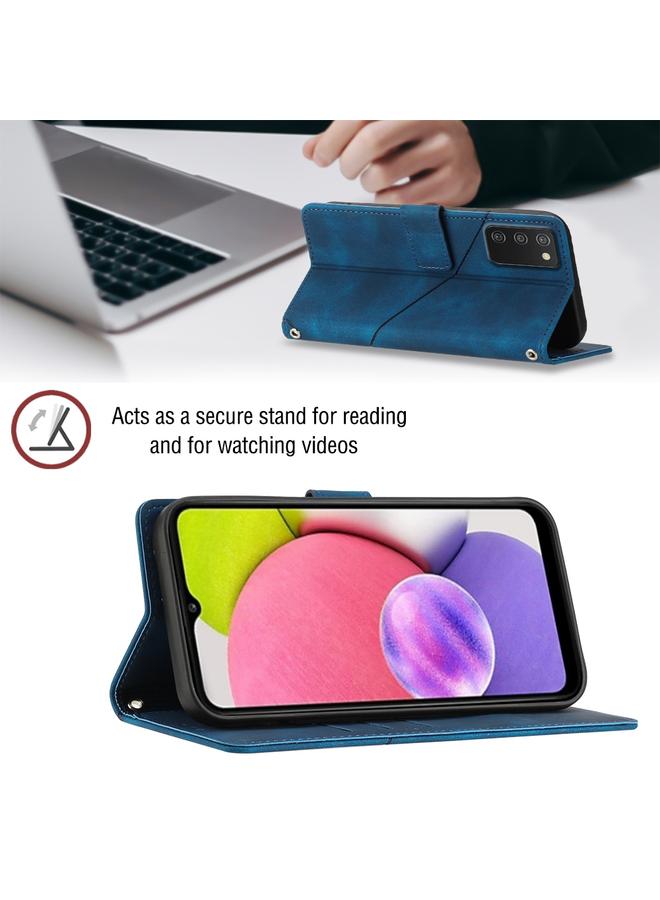 S-TOP Case For Samsung Galaxy A03s 166.6mm Skin-feel Embossed Leather Phone Case - Image 5