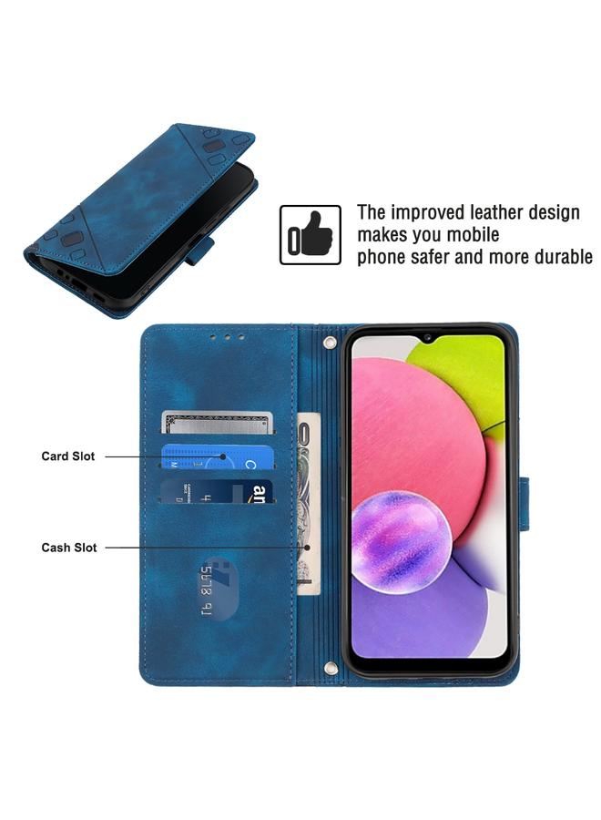 S-TOP Case For Samsung Galaxy A03s 166.6mm Skin-feel Embossed Leather Phone Case - Image 4