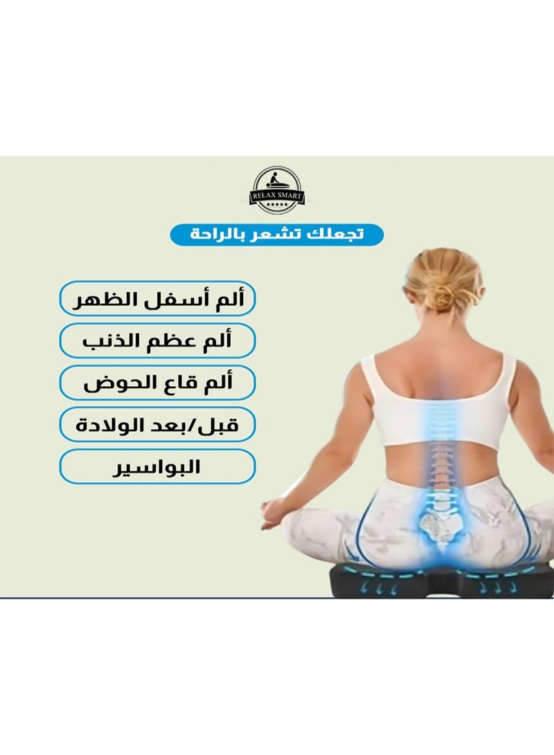 ريلاكس سمارت مجموعة وسادة مقعد ودعم للظهر من إسفنج الذاكرة - وسادة تقويمية لكراسي المكتب والسيارة والمنزل والكراسي المتحركة، تُخفف آلام الظهر وعظم الذنب وعرق النسا. - Image 3