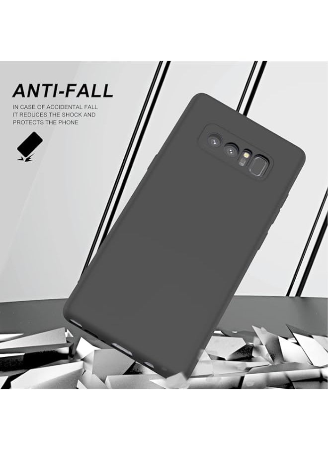 BGM - Case for Samsung Galaxy Note8, Liquid Gel Rubber Bumper Case with Soft Microfiber Lining Cushion Slim Hard Shell Shockproof Protective Cover for Samsung Galaxy Note 8 (Liquid Black) - Image 1