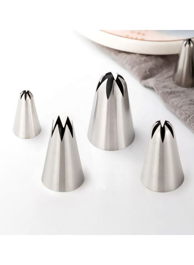 4-Piece Cake Decorating Piping Nozzle Set Silver 30 Millimeter, 25 Millimeter, 18 - Image 5