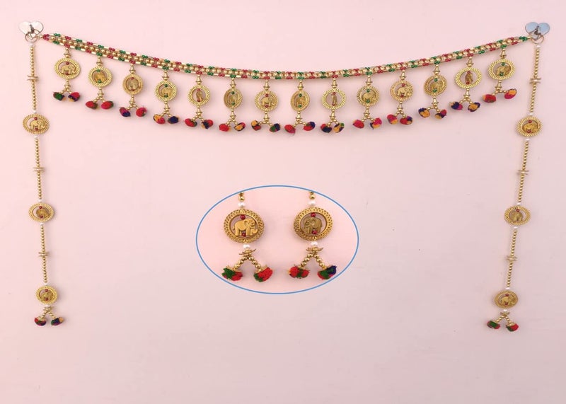 CREYENTES Torans for Entrance Main Door for Stylish Decoration Hangings Home Thoranam Traditional for Decoration F_Hathi_H_Latkan - Image 5