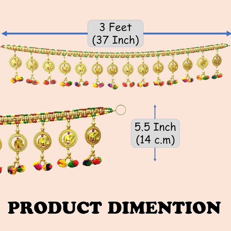 CREYENTES Torans for Entrance Main Door for Stylish Decoration Hangings Home Thoranam Traditional for Decoration F_Hathi_H_Latkan - Image 2