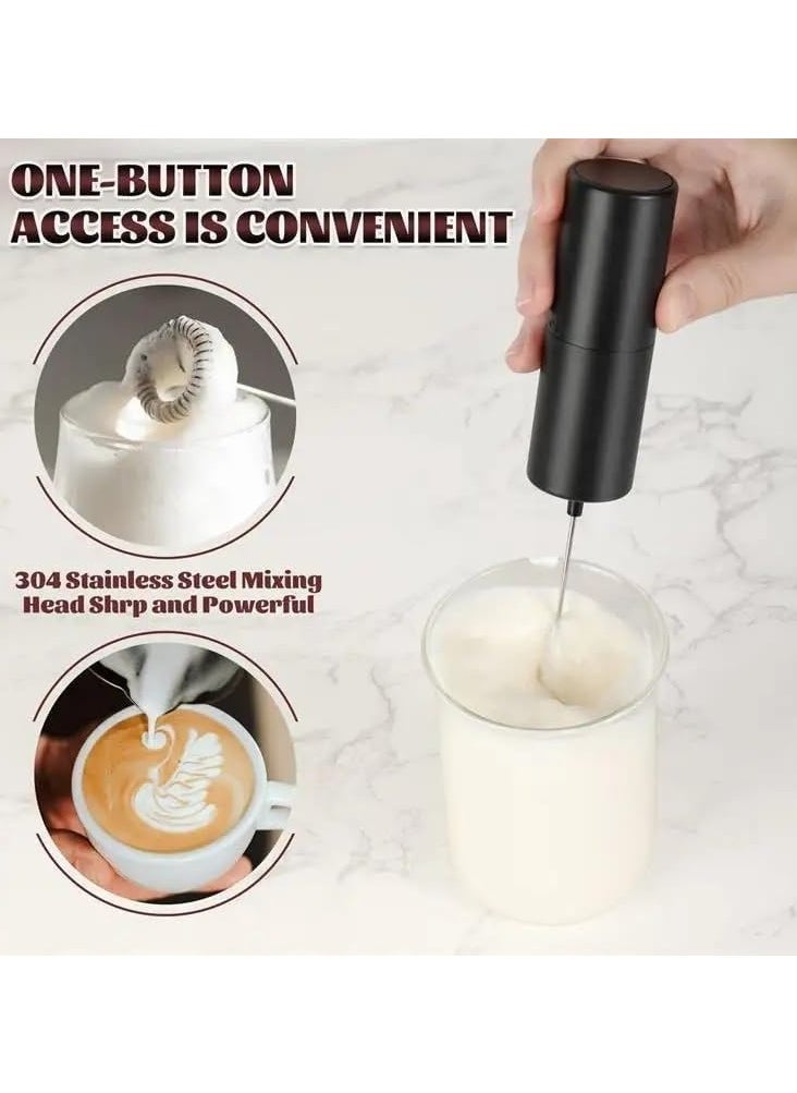 MIZAJIC Handheld Milk Frother Electric Battery Operated Foam Maker with Stainless Steel Whisk Mini Hand Mixer for Coffee Latte Cappuccino Hot Chocolate (Black)  - Image 4