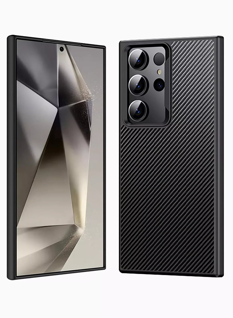 فَرَحُوم جراب مغناطيسي لهاتف Samsung Galaxy S24 Ultra، متوافق مع MagSafe، نمط ألياف الكربون النحيف المقاوم للصدمات مع غطاء هاتف مضاد لبصمات الأصابع - Image 1