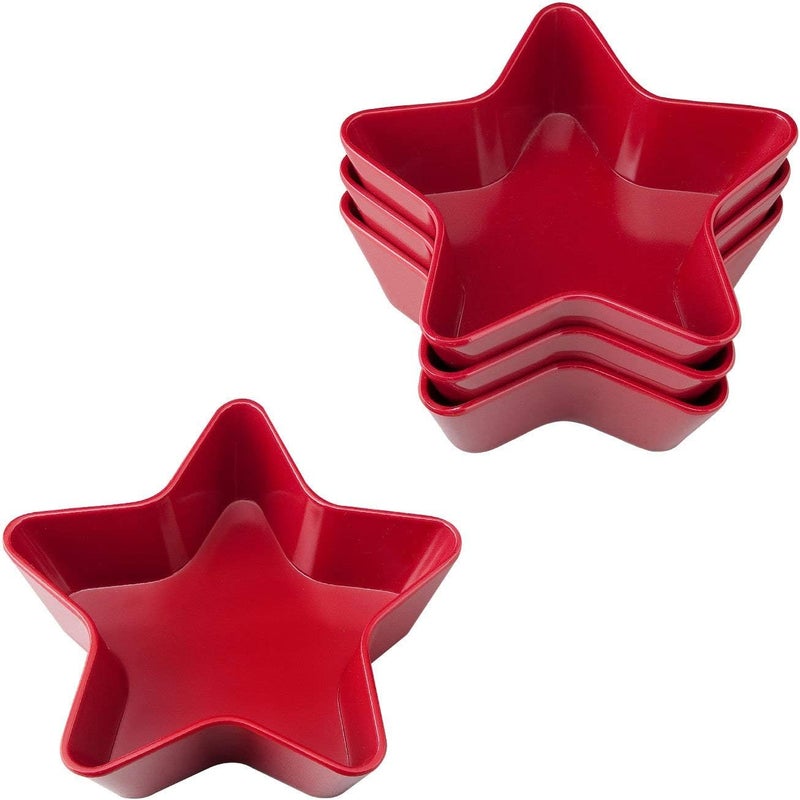 UPware Patriotic Star Shaped Dessert Bowls Melamine Small Serving Bowl for Dessert Snack Ice Cream Nuts or fruit Red 55 Inch Set of 4 - Image 1