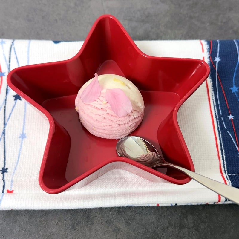 UPware Patriotic Star Shaped Dessert Bowls Melamine Small Serving Bowl for Dessert Snack Ice Cream Nuts or fruit Red 55 Inch Set of 4 - Image 3