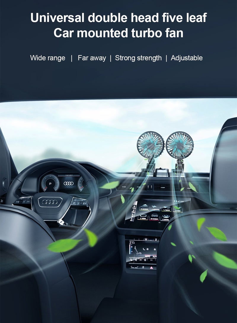 Sharpdo Dual Head Car Fan and Cooling Fan 360 Degree Rotation with High Airflow, Power Supply (USB/12V/24V) - Image 5