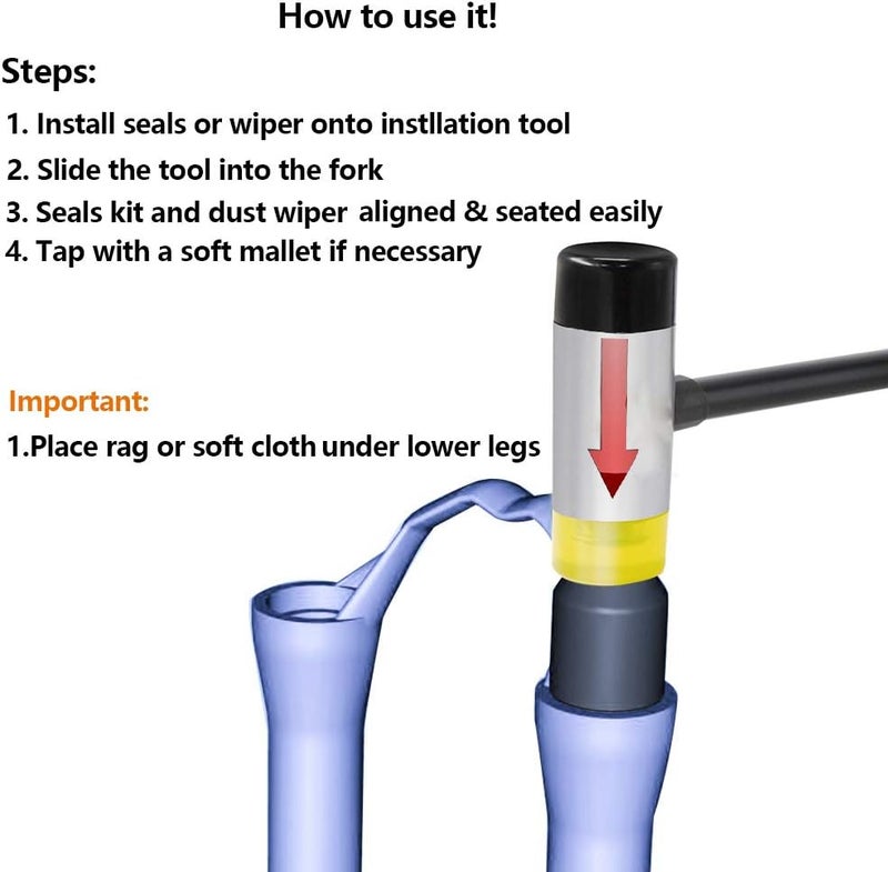 GICB Dust Seal Installation Tool Fork Dust Seal Driver Dust Wiper Installation Tool Guide Compatible for Fox Rockshox Suspension Fork Lower Leg in 30mm 32mm 34mm 35mm 36mm 40mm - Image 4