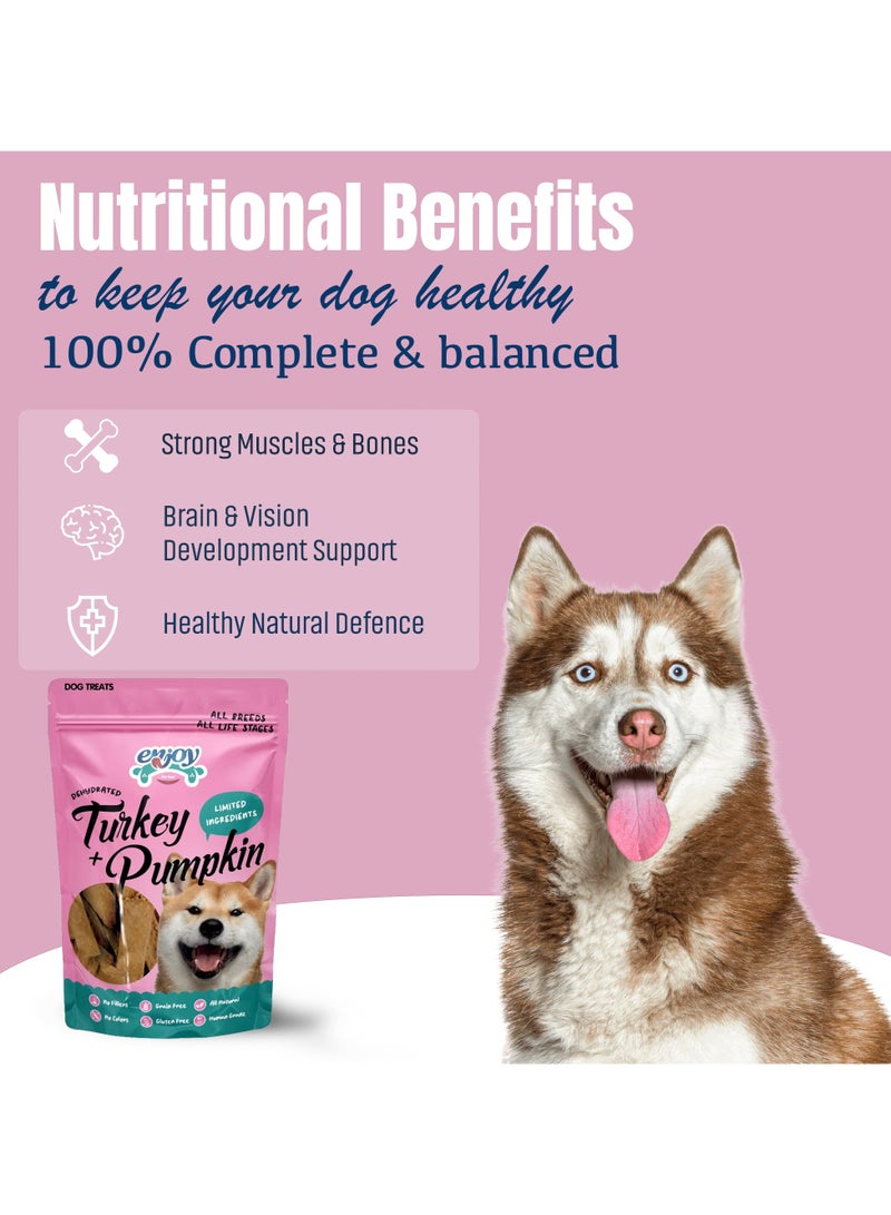 ENJOY Dog Treats - Enjoy 100% Natural Dehydrated Turkey + Pumpkin | Human-Grade, No Artificial Flavors, Colors, or Preservatives | Premium Treats for All Life Stages | 115g  - Image 3