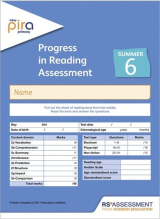 New Pira Test 6, Summer Pk10 (Progress In Reading Assessment) - pzsku/Z59A16588CD98BF21941BZ/45/_/1703601494/a1f53795-a941-42db-9471-80a6d7428466