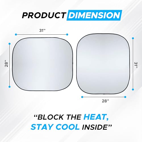 Autovir Car Windshield Sun Shade Foldable | Front Windshield Shade for Sun, Heat and UV Rays | Sunshade for Car Front Window and Interior Sun Protection | Medium (28 x 31 inches) - Image 5