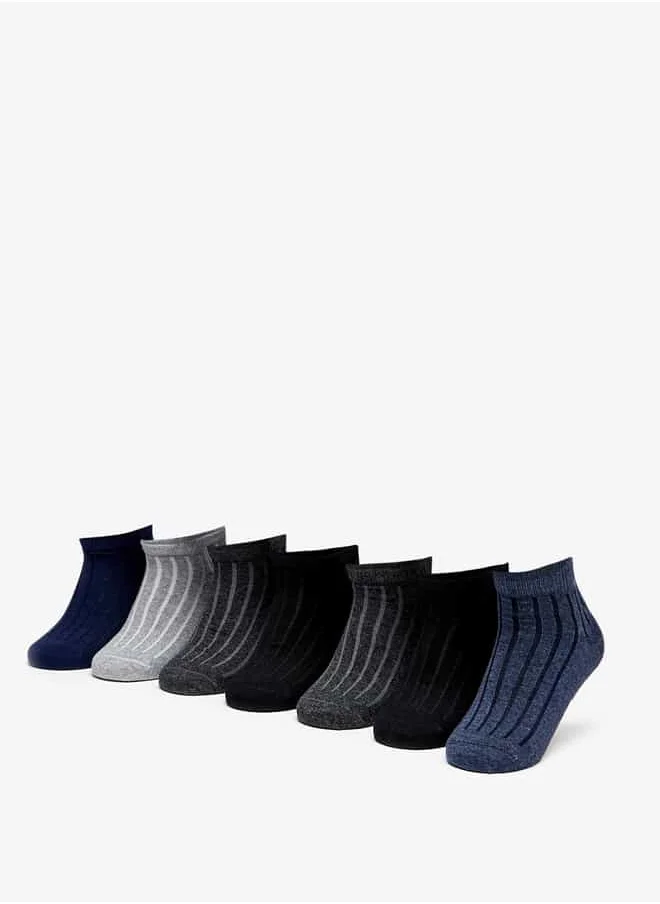 LBL by Shoexpress Boys Striped Ankle Length Socks - Set of 7